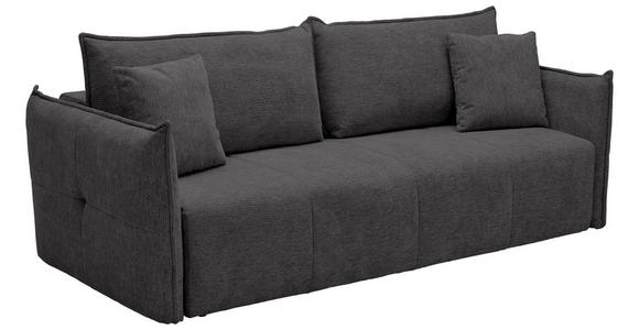 SCHLAFSOFA  mit Stoffauswahl, Liegefunktion, Rücken echt Webstoff Schwarz  - Schwarz, KONVENTIONELL, Kunststoff/Textil (224/90/107cm) - Carryhome