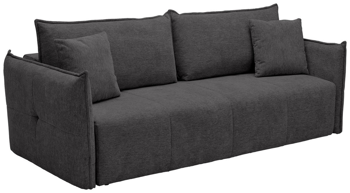 SCHLAFSOFA in Webstoff Schwarz  - Schwarz, Konventionell, Kunststoff/Textil (224/90/107cm) - Carryhome