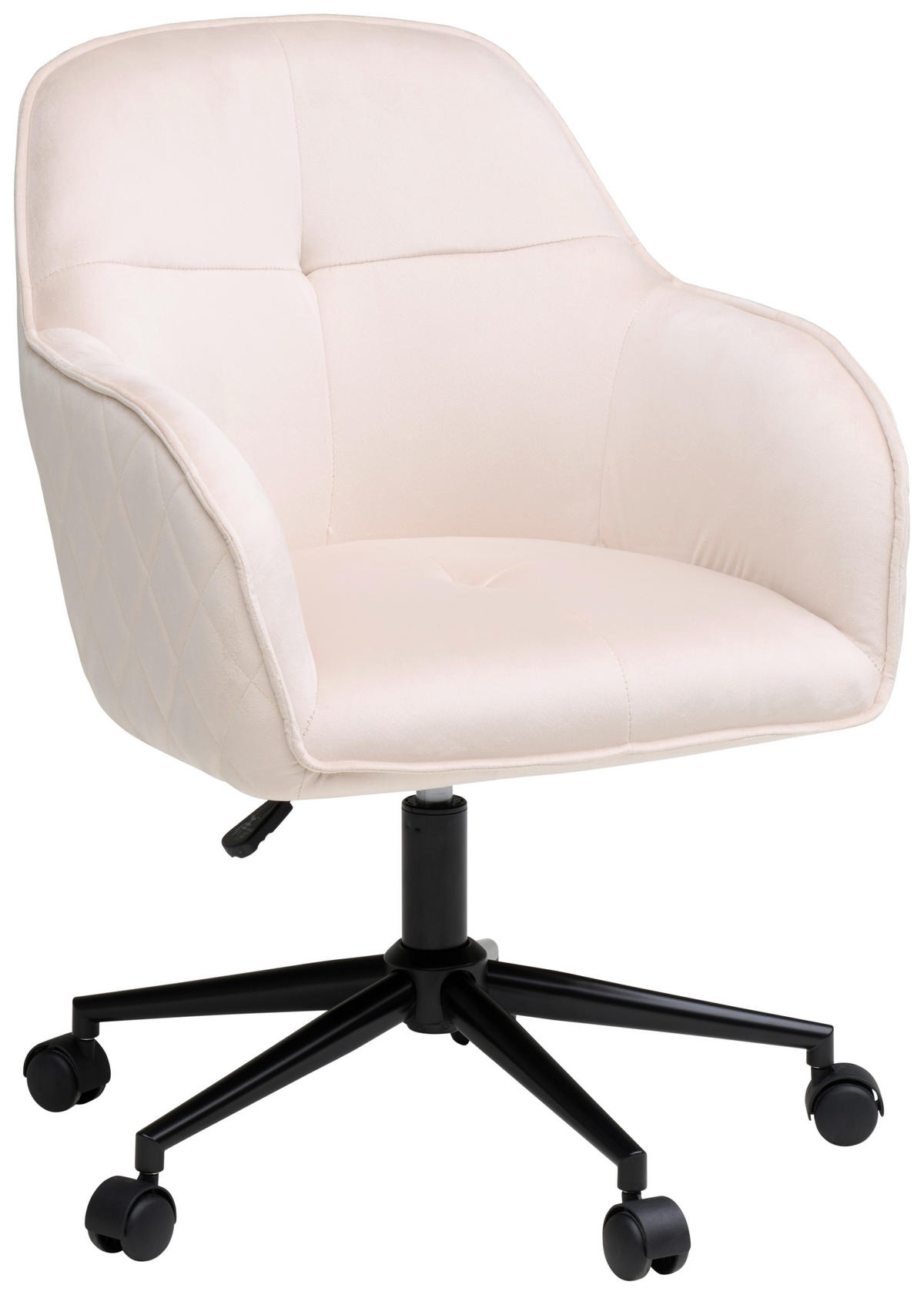 VRTLJIVI STOL kovina, tekstil bež, črna  - črna/bež, Moderno, kovina/umetna masa (58/82/90/62cm) - MID.YOU