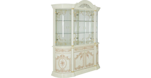 VITRINE in Beige - Beige/Goldfarben, LIFESTYLE, Glas/Holzwerkstoff (189/228/56cm) - Cantus