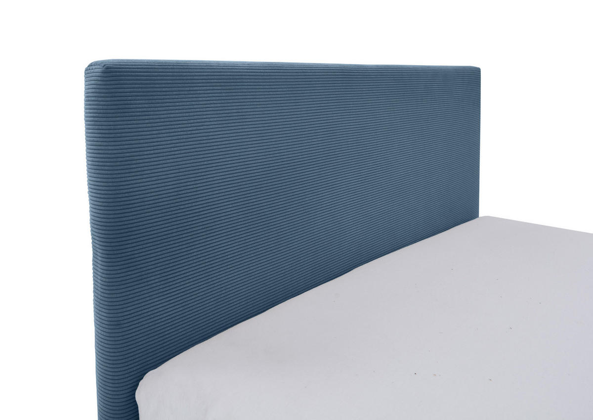 POLSTERBETT 120/200 cm  in Blau  - Blau/Eichefarben, KONVENTIONELL, Holz/Textil (120/200cm) - Stylife