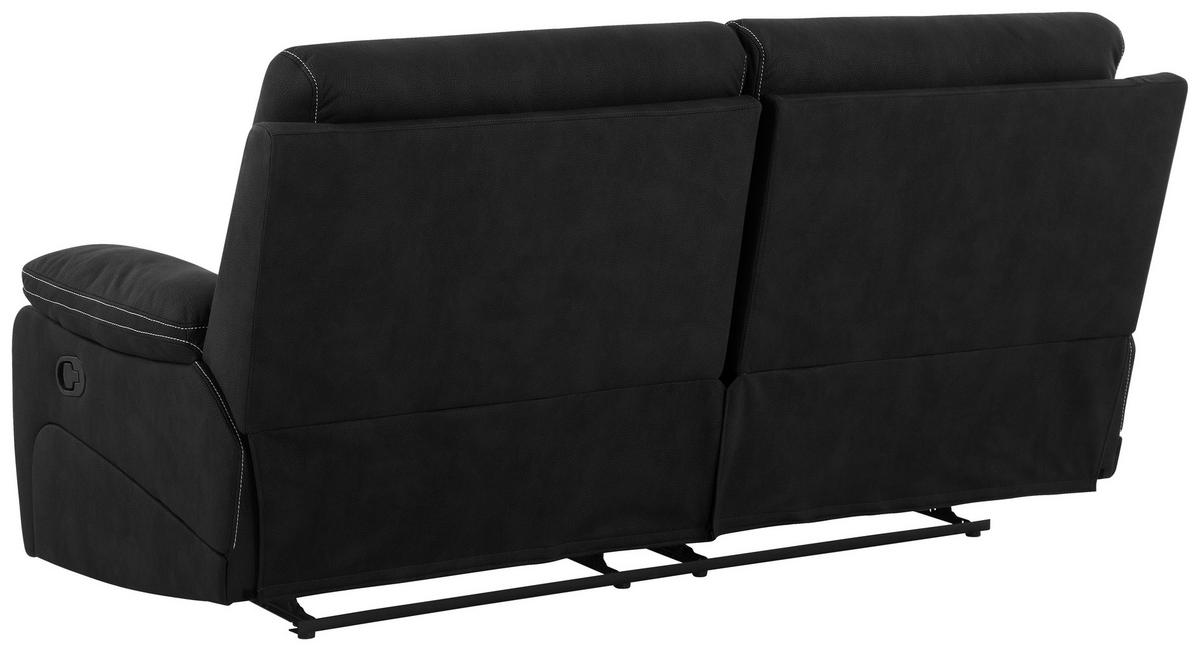 SITZGARNITUR Mikrofaser Schwarz  - Schwarz, KONVENTIONELL, Textil/Metall - Livetastic