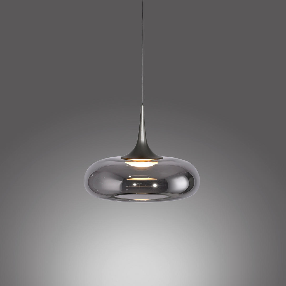 LED-PENDELLEUCHTE SW POSH 22/22/200 cm   - Grau, Design, Glas/Kunststoff (22/22/200cm) - Schöner Wohnen