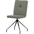 STUHL  Lederauswahl, Sitzfläche 180° drehbar  Echtleder  - Graugrün, Design, Leder/Metall (45/96/58cm) - Moderano