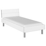 BETT 90/200 cm  in Weiß  - Alufarben/Weiß, Design, Holzwerkstoff/Metall (90/200cm) - Carryhome