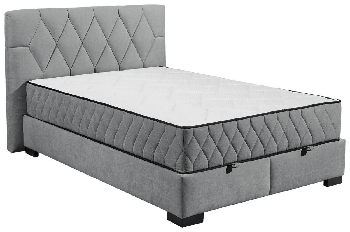 AMERICKÁ POSTEL, 140/200 cm, antracitová - černá/antracitová, Moderní, kompozitní dřevo/textil (140/200cm) - MID.YOU