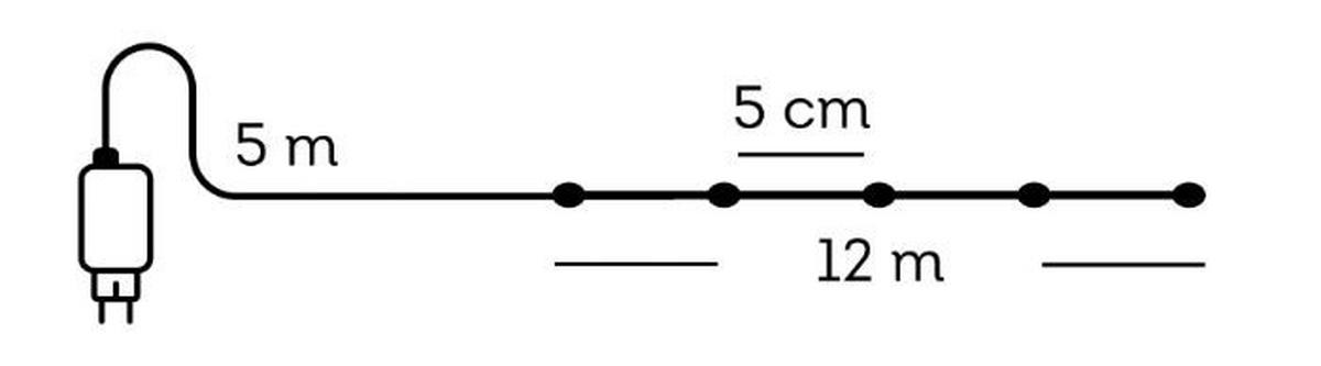 SVETLOBNA GIRLANDA     2700-3000 K   - srebrne barve, Basics, kovina/umetna masa (1195cm) - X-Mas
