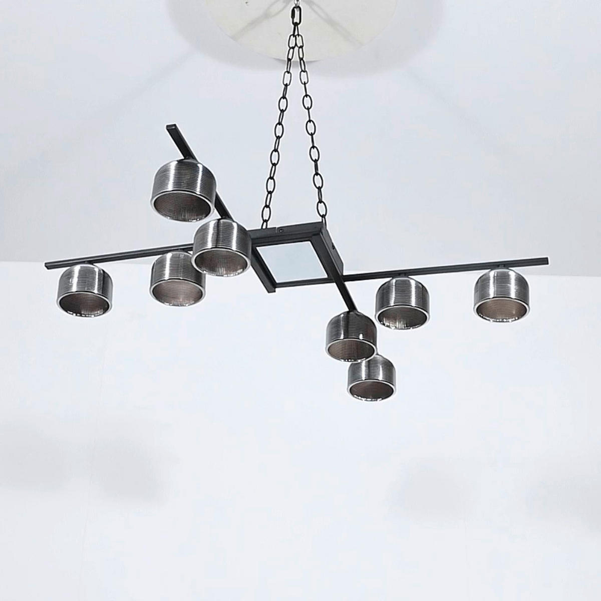 DECKENLEUCHTE    89/89/14 cm  - Chromfarben/Schwarz, Trend, Glas/Kunststoff (89/89/14cm) - Novel