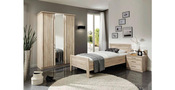 EINZELZIMMER 90/200 cm in Eichefarben - Eichefarben, KONVENTIONELL, Glas/Holzwerkstoff (90/200cm) - Venda