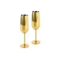 MOUSSERANDE VINGLAS 250 ml 2 delar  - guldfärgad, Basics, metall (6,3/6,3/22,5cm) - Echtwerk