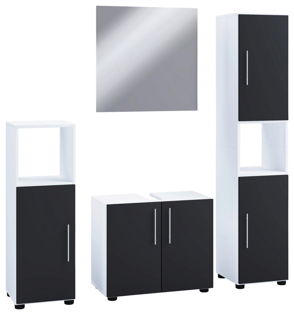 BADEZIMMER  in 122 cm  - Schwarz/Weiß, MODERN, Holzwerkstoff (122cm) - MID.YOU