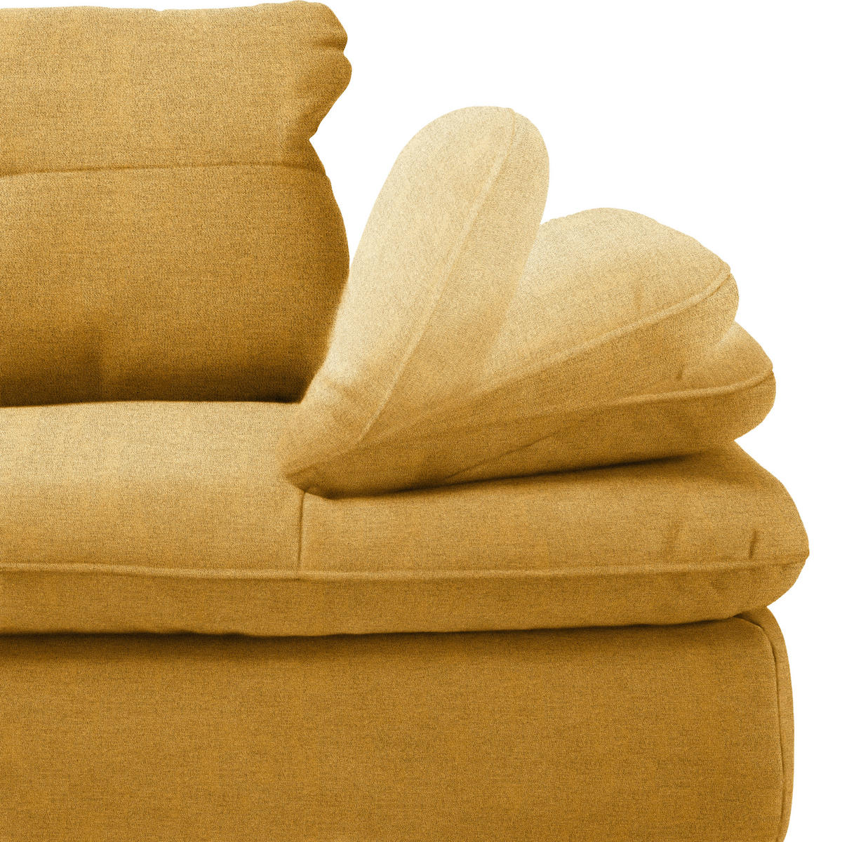 ECKSOFA in Flachgewebe Honig  271/344 cm  - Schwarz/Honig, Design, Textil/Metall (271/344cm) - Chilliano