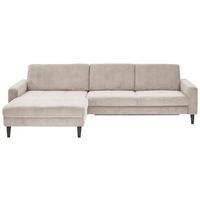 ECKSOFA in Cord Hellbraun  - Hellbraun/Schwarz, Modern, Textil/Metall (177/302cm) - Beldomo Style