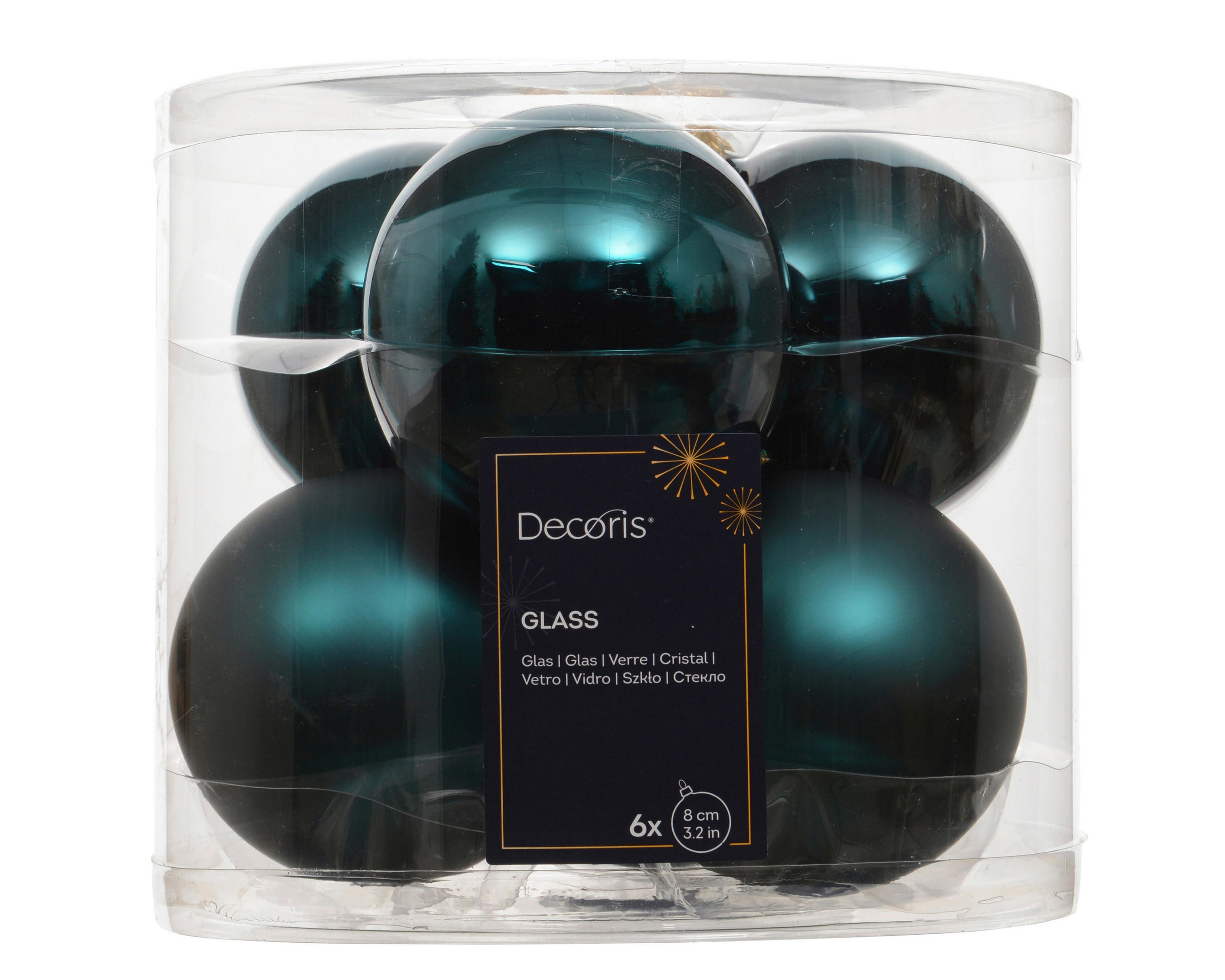 CHRISTBAUMKUGEL-SET 8/8/8 cm  - Smaragdgrün, LIFESTYLE, Glas (8/8/8cm)