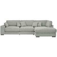 ECKSOFA in Cord Salbeigrün  340/205 cm  - Salbeigrün/Schwarz, Design, Kunststoff/Textil (340/205cm) - Lomoco