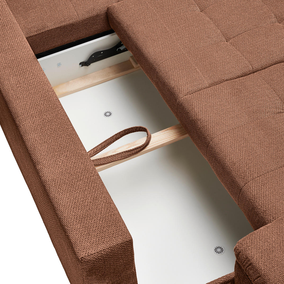 ECKSOFA Dunkelorange Webstoff  - Dunkelorange/Schwarz, KONVENTIONELL, Kunststoff/Textil (282/162cm) - Carryhome