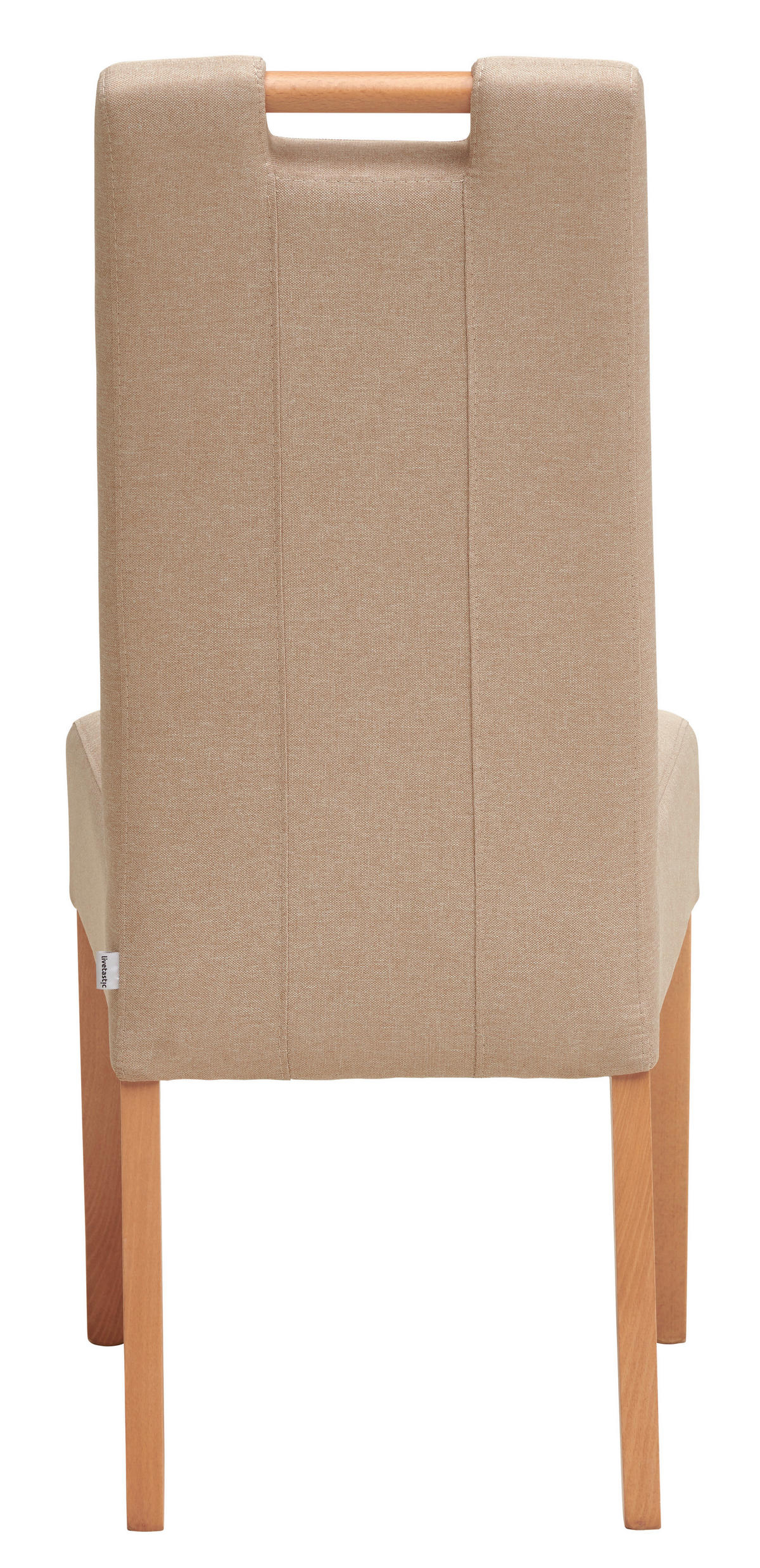 STUHL Webstoff Taupe Buche massiv  - Taupe/Naturfarben, MODERN, Holz/Textil (46/101/62cm) - Livetastic