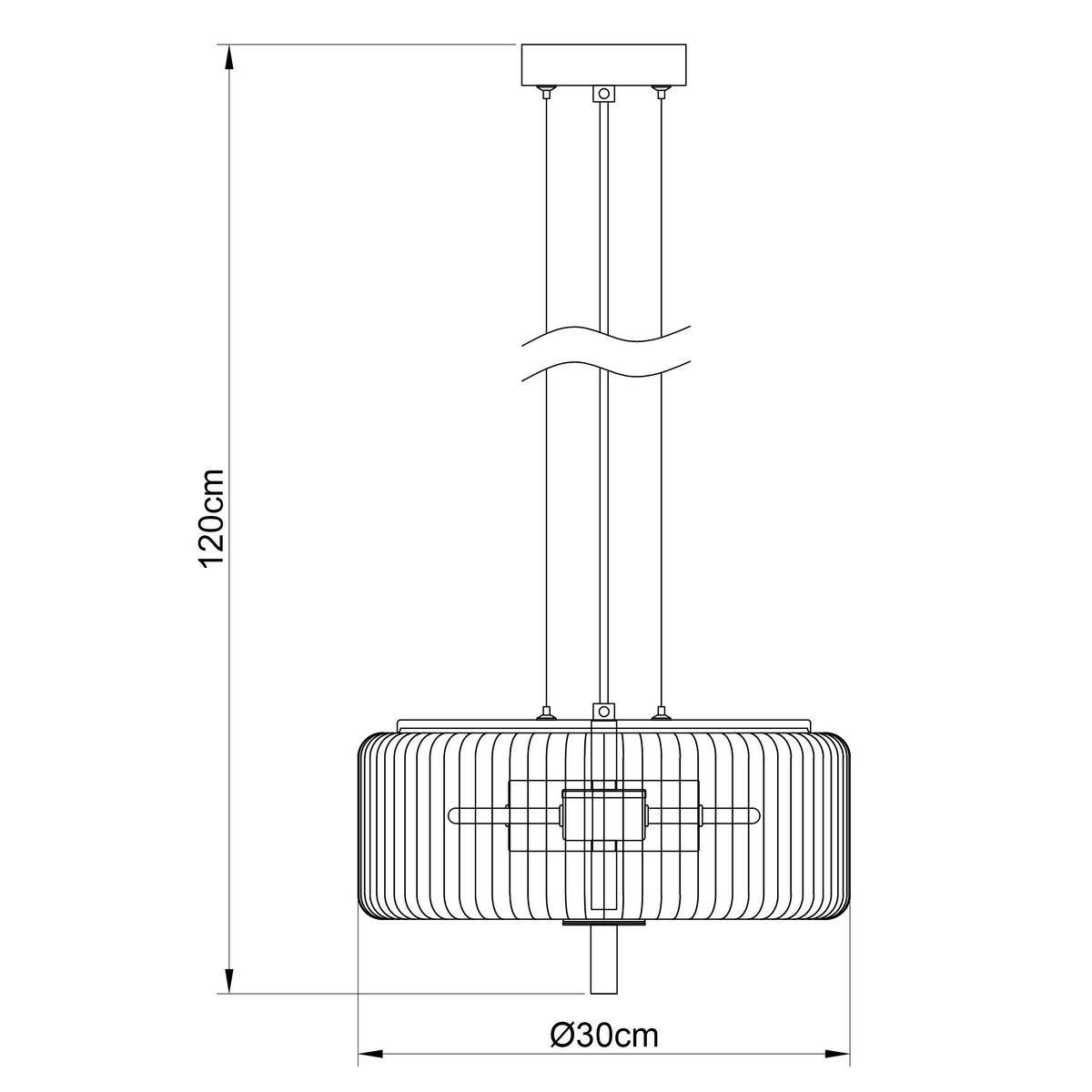 HÄNGELEUCHTE 30/120 cm  - Bernsteinfarben, Trend, Glas/Metall (30/120cm) - Collet's Monde