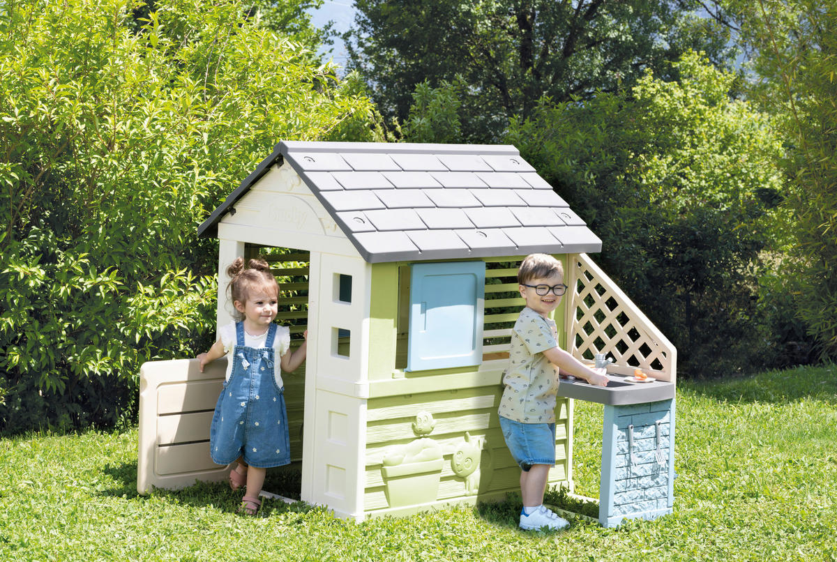 SPIELHAUS  - Pastellblau, Basics, Kunststoff (145/110/127cm) - SMOBY
