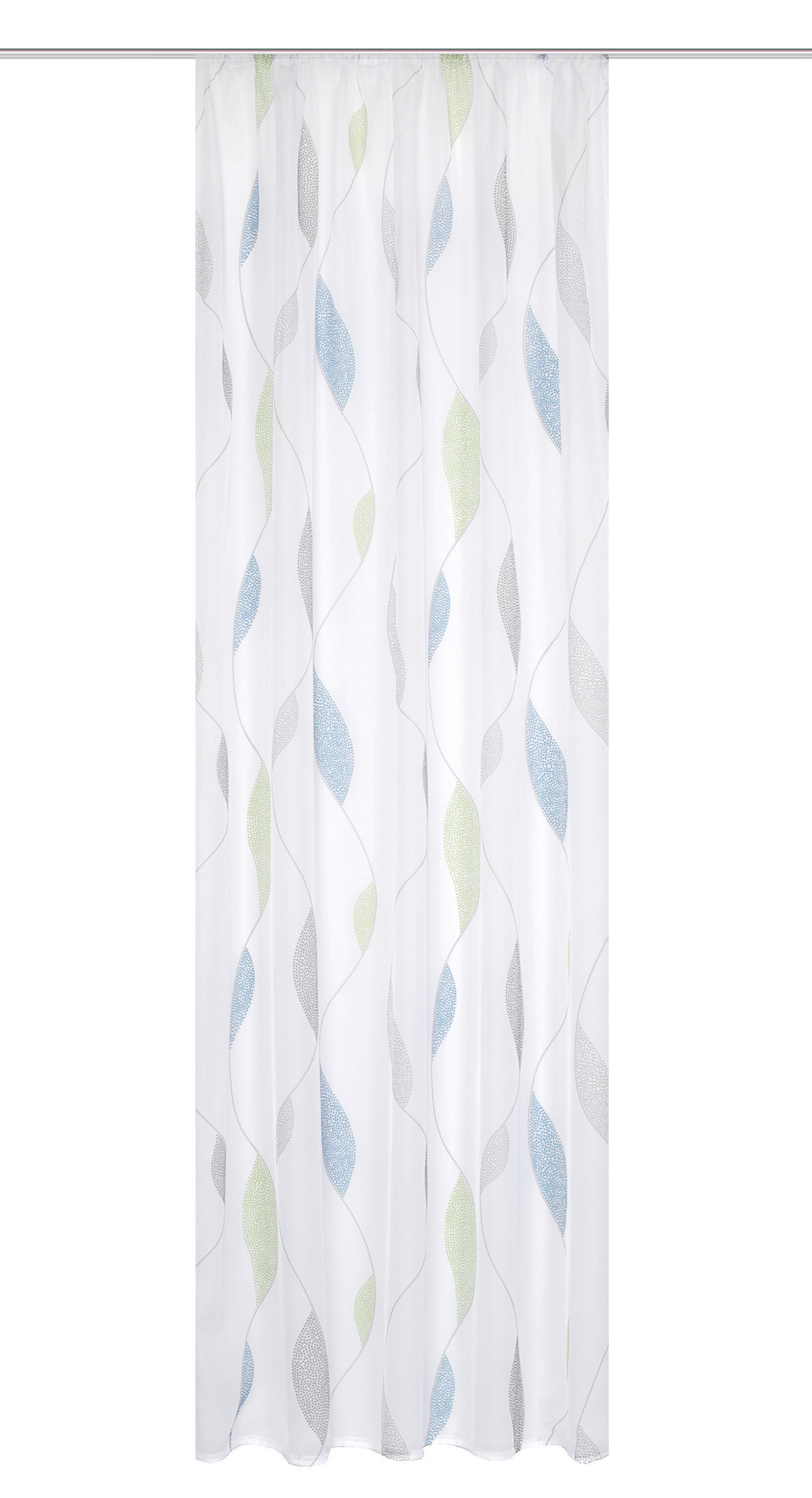 FERTIGVORHANG transparent 140/175 cm - Blau/Grün, KONVENTIONELL, Textil (140/175cm)