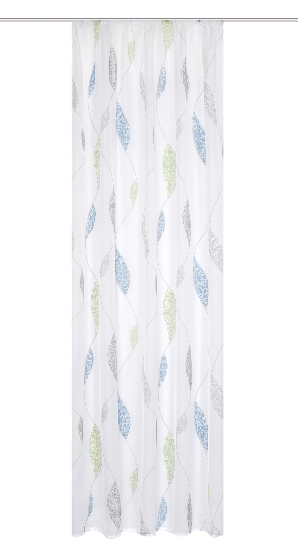 HOTOVÝ ZÁVĚS, průhledné, 140/145 cm - modrá/zelená, Konvenční, textil (140/145cm) - Schmidt W. Gmbh