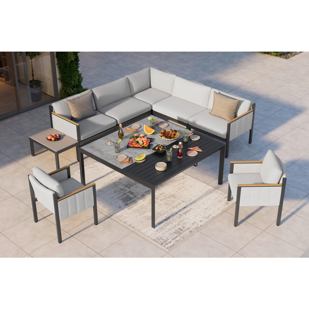 Thumbnail - Dieter Knoll Loungemittelteil, Anthrazit, Grau, Metall, Textil, Füllung: Schaumstoff, 80x73x76 cm, Loungemöbel