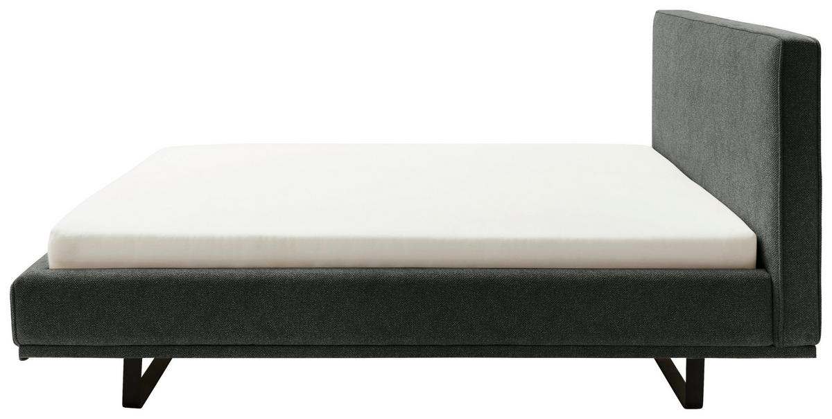 POLSTERBETT 180/200 cm  in Dunkelgrün  - Dunkelgrün/Schwarz, Design, Textil/Metall (180/200cm) - Schöner Wohnen