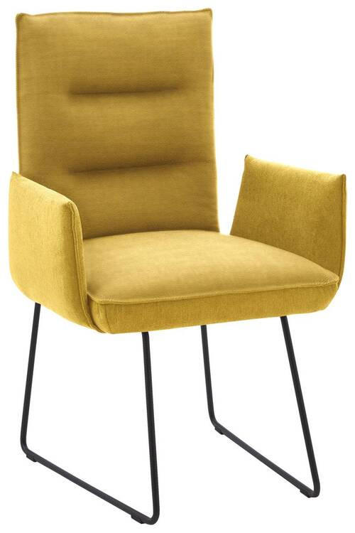ARMLEHNSTUHL  in Stahl Flachgewebe  - Gelb/Schwarz, Design, Textil/Metall (59/93/59cm) - Dieter Knoll