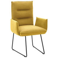 ARMLEHNSTUHL  in Stahl Flachgewebe  - Gelb/Schwarz, Design, Textil/Metall (59/93/59cm) - Dieter Knoll