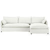ECKSOFA Weiß Flachgewebe, Bouclé  - Schwarz/Weiß, Trend, Textil/Metall (295/165cm) - Livetastic