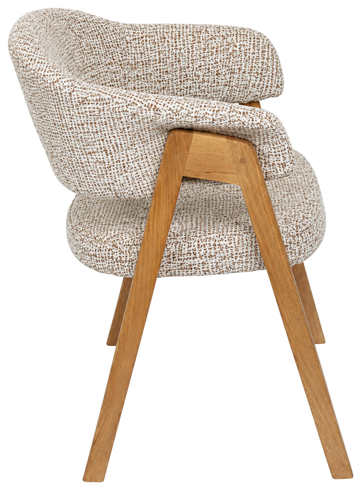 ARMLEHNSTUHL   Bouclé  Eichefarben, Beige  - Eichefarben/Beige, KONVENTIONELL, Holz/Textil (63,5/82/58cm) - Linea Natura