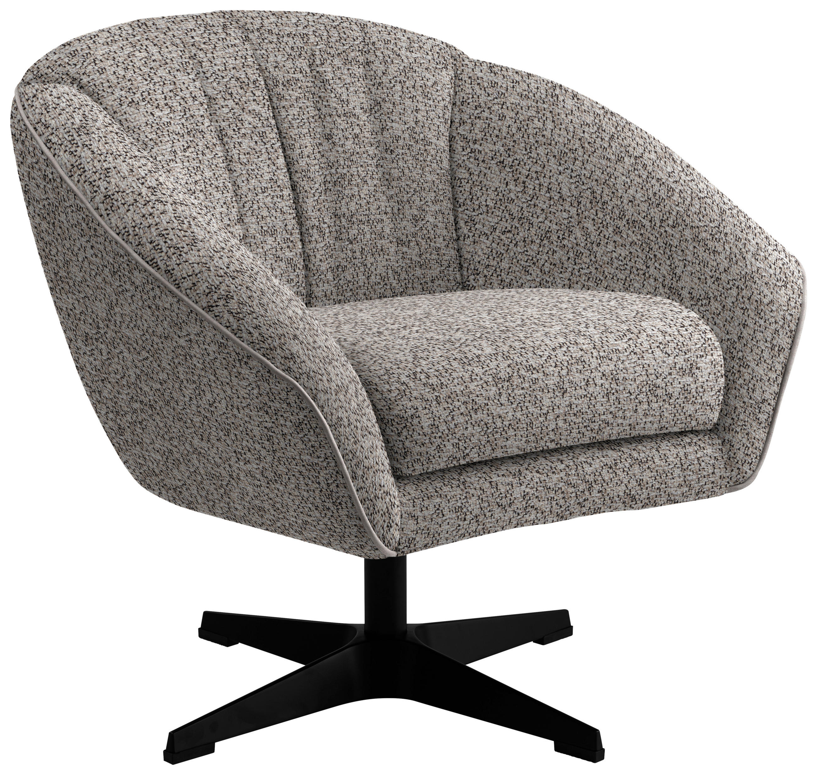 FÅTÖLJ i textil taupe  - svart/taupe, Design, metall/textil (80/78/80cm) - MID.YOU