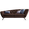 CHESTERFIELD-SOFA in Mikrofaser Braun, Schwarz  - Schwarz/Braun, Design, Textil/Metall (223/84/90cm) - Pure Home Lifestyle