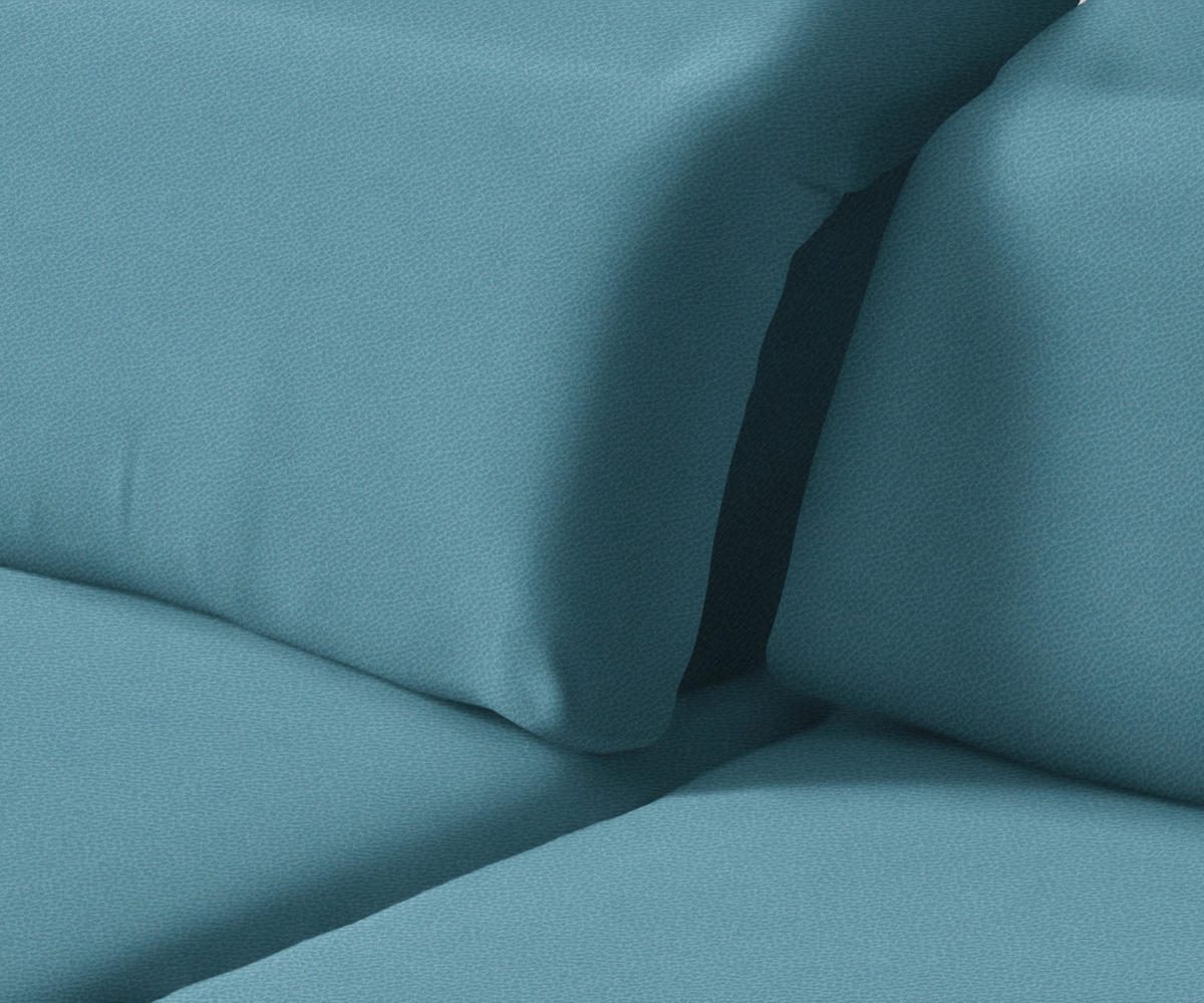ECKSOFA in Flachgewebe Blau  - Blau/Schwarz, Design, Textil/Metall (180/289cm) - Stylife