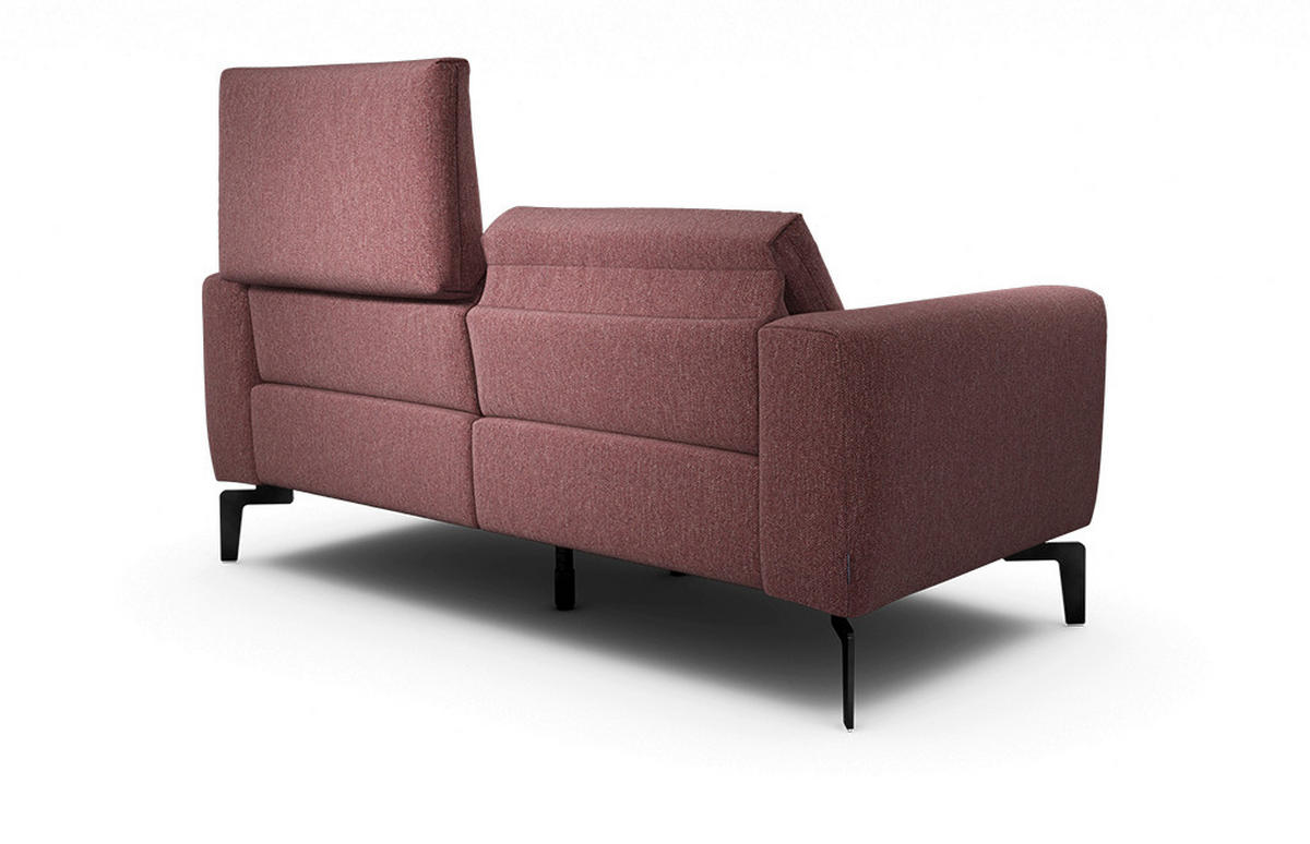 2-SITZER-SOFA Chenille Rot  - Rot/Schwarz, Design, Textil/Metall (180/86/86-94cm) - SENSOO