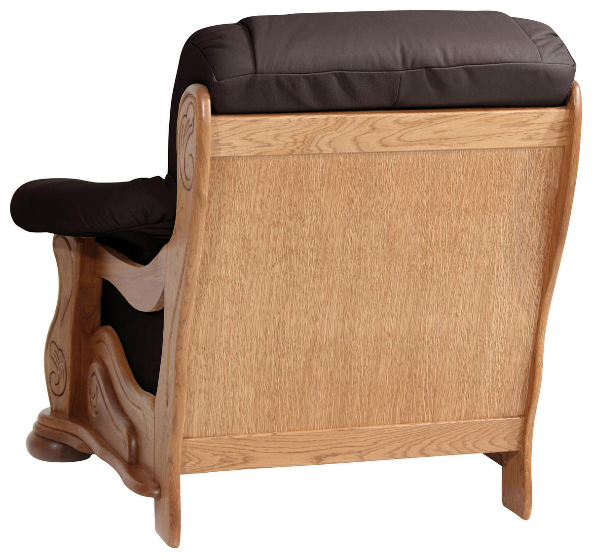 SESSEL in Echtleder Braun  - Eichefarben/Braun, Lifestyle, Leder/Holz (104/95/95cm) - Max Winzer