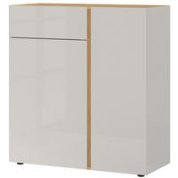 KOMMODE GW-Mesa  in 94/104/42 cm  - Kaschmir/Eichefarben, KONVENTIONELL, Glas/Holzwerkstoff (94/104/42cm) - Voleo