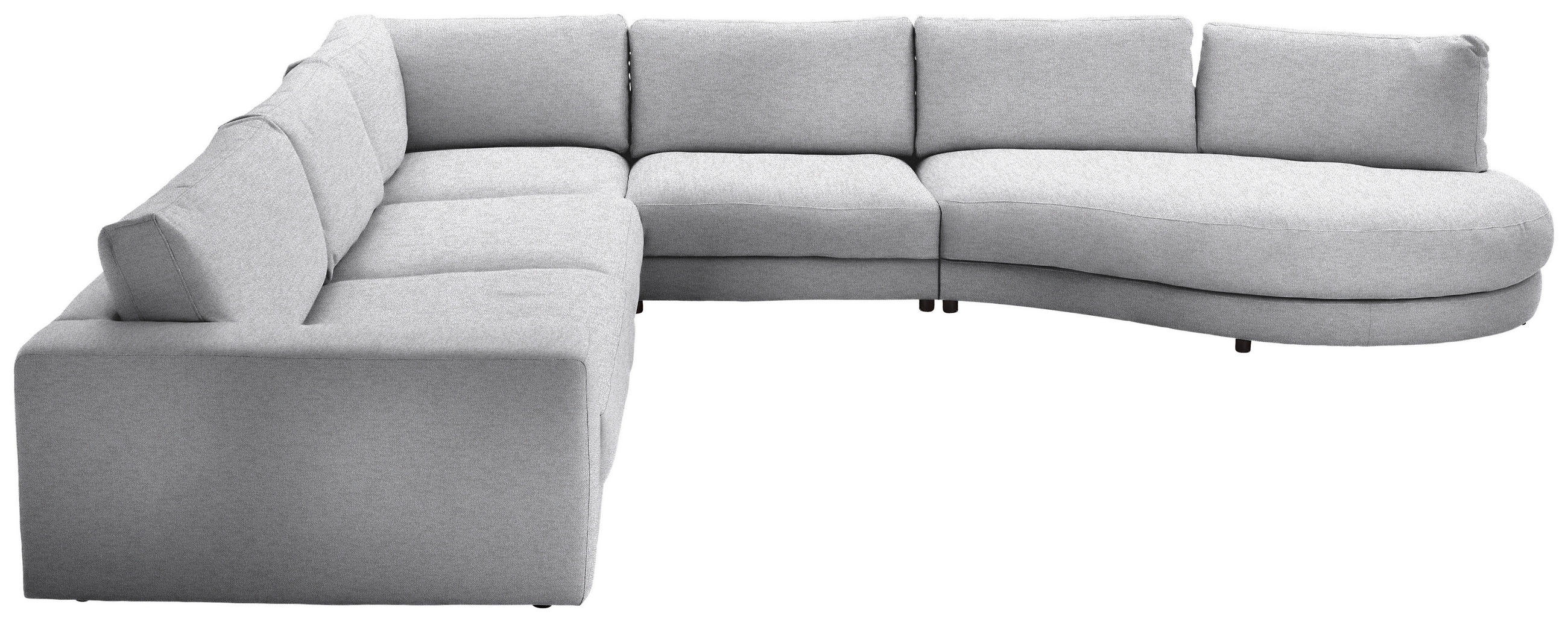 ECKSOFA in Flachgewebe Graublau  - Graublau/Schwarz, Design, Kunststoff/Textil (365/425cm) - Lomoco