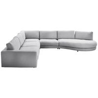 ECKSOFA in Flachgewebe Graublau  - Graublau/Schwarz, Design, Kunststoff/Textil (365/425cm) - Lomoco