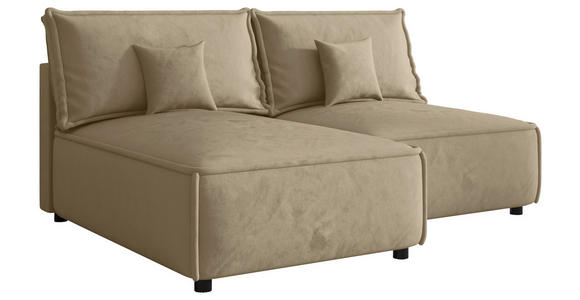 ECKSOFA Beige Webstoff Zierkissen, Rückenkissen, Rücken echt  - Beige/Schwarz, MODERN, Kunststoff/Textil (153/200cm) - Xora