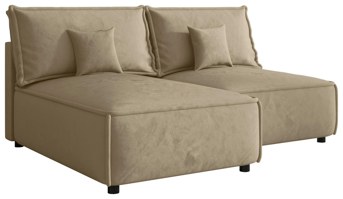 ECKSOFA Beige Webstoff Zierkissen, Rückenkissen, Rücken echt  - Beige/Schwarz, MODERN, Kunststoff/Textil (153/200cm) - Xora