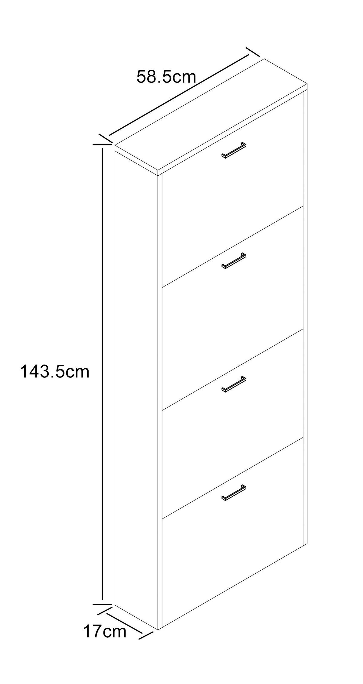 SCHUHSCHRANK Sulos  in 59/144/17 cm  - Anthrazit/Silberfarben, Design, Holzwerkstoff/Kunststoff (59/144/17cm) - MID.YOU