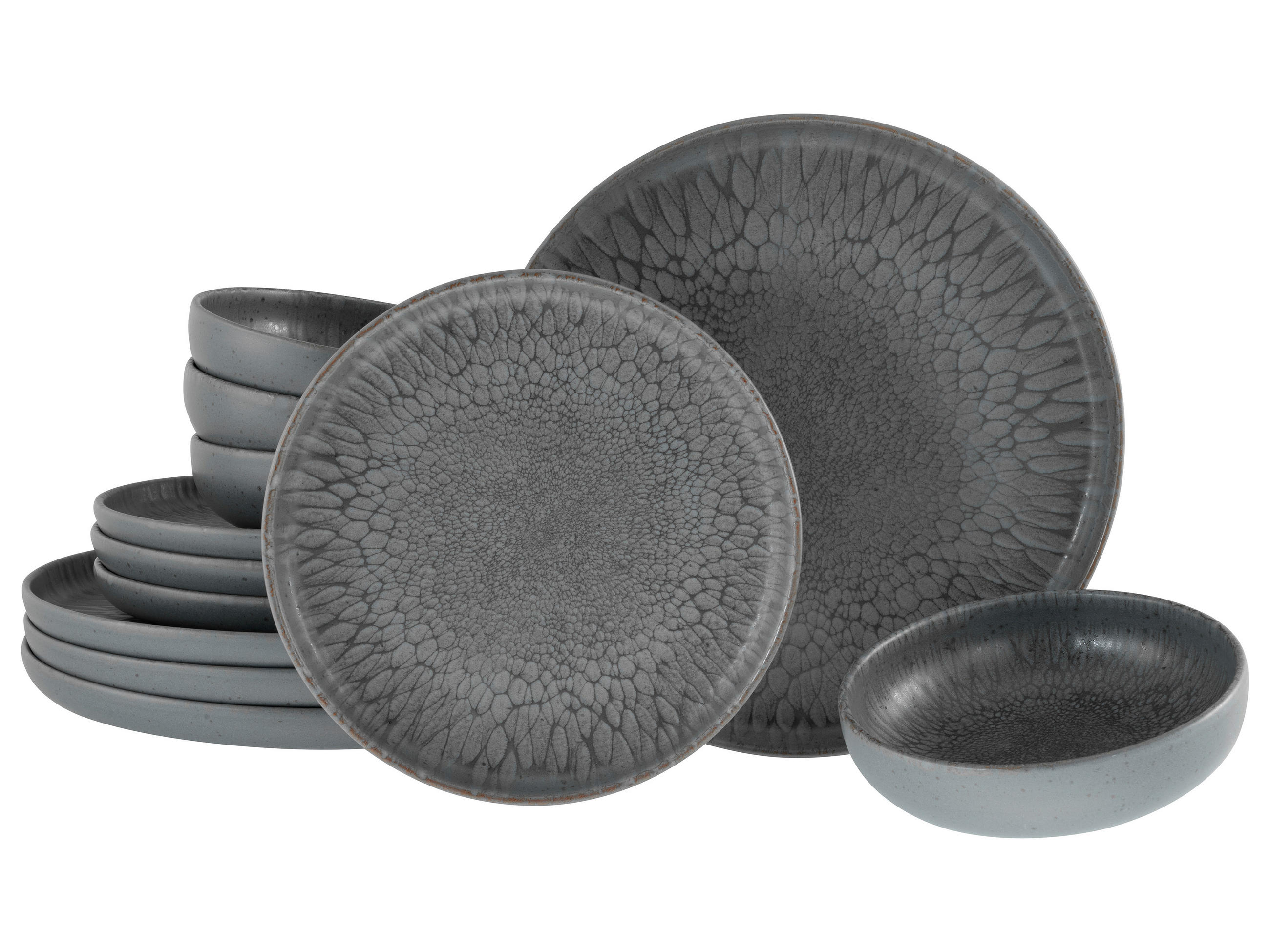 JEDÁLENSKÝ SERVIS, kamenina - antracitová, Trend, keramika - Creatable