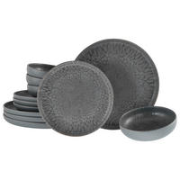 JÍDELNÍ SOUPRAVA, kamenina - antracitová, Trend, keramika - Creatable