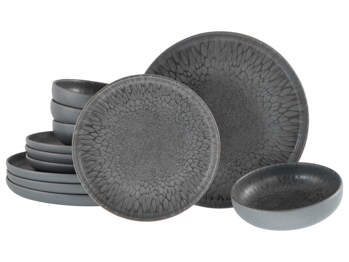 JÍDELNÍ SOUPRAVA, kamenina - antracitová, Trend, keramika - Creatable