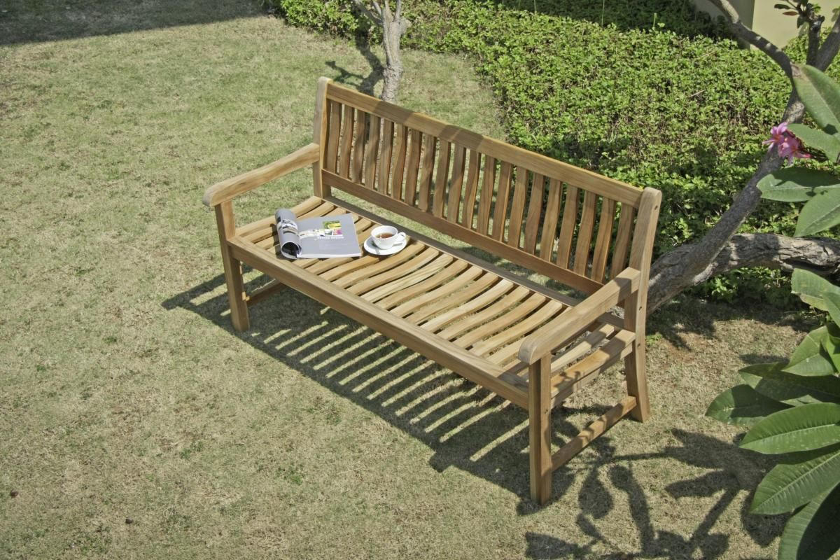 GARTENBANK 160/90/68 cm Teakholz  Edelstahl  - Edelstahlfarben/Teakfarben, LIFESTYLE, Holz/Metall (160/90/68cm) - Zebra 