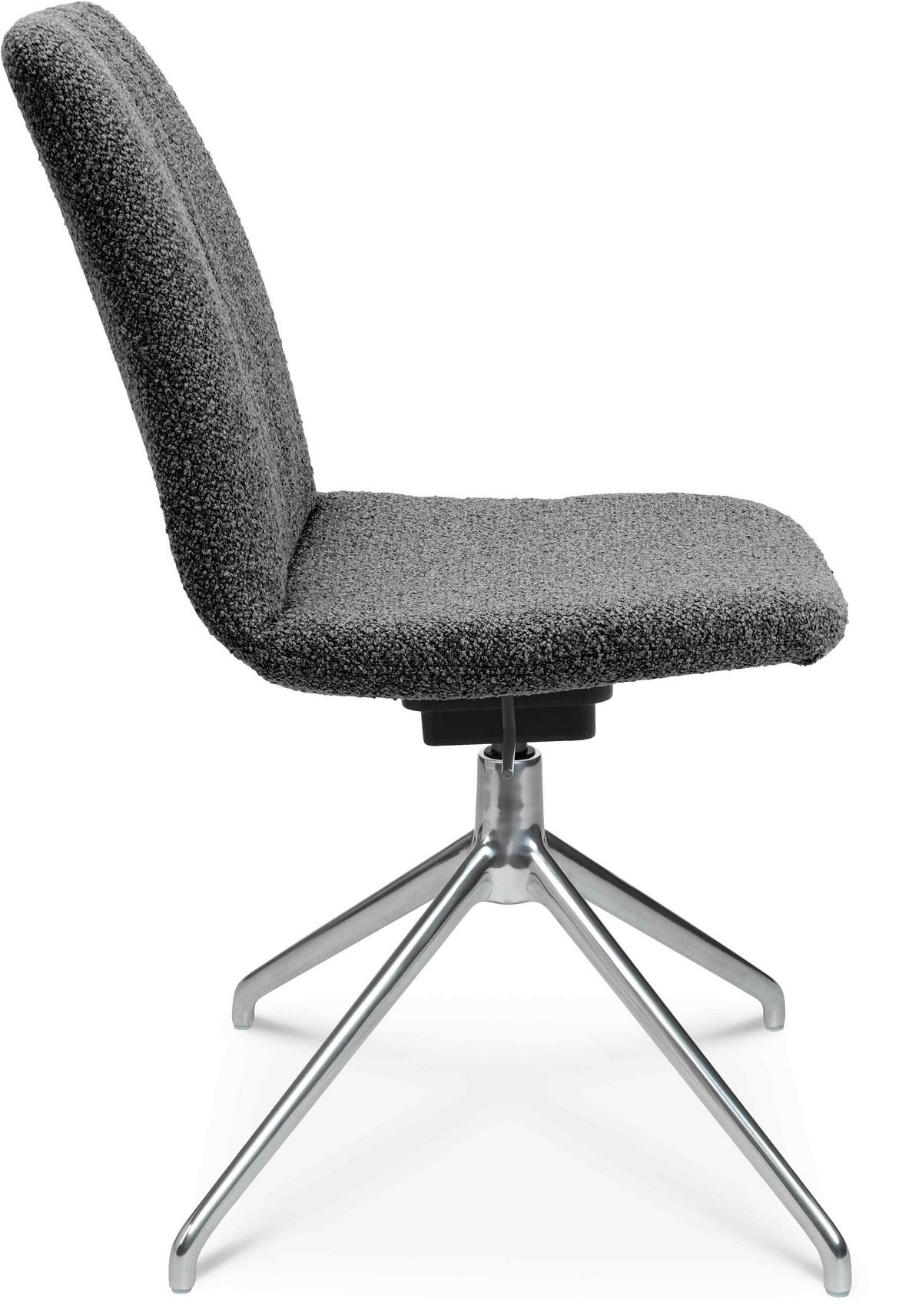 STUHL  in Aluminium Flachgewebe  - Alufarben/Grau, Design, Textil/Metall (46/81,5-84,5/55cm) - Johann Jakob