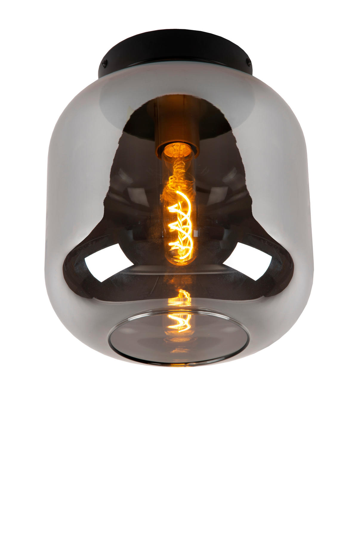 DECKENLEUCHTE    25/25/28.5 cm  - Hellgrau, Design, Glas (25/25/28.5cm) - Lucide