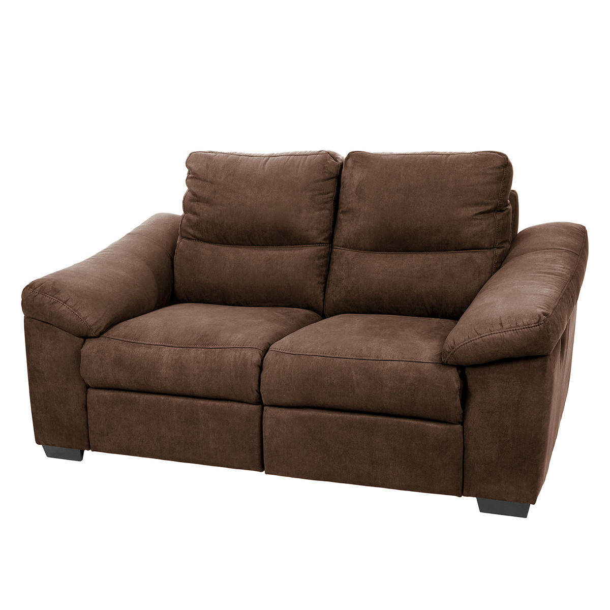 2-SITZER-SOFA Flachgewebe Mokka  - Schwarz/Mokka, Design, Holz/Textil (174/97/97cm) - Livetastic