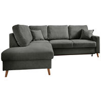 ECKSOFA in Struktur Anthrazit  - Anthrazit/Naturfarben, Konventionell, Holz/Textil (200/230cm) - P & B